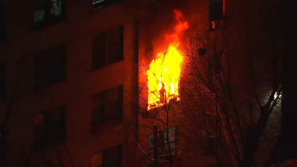 1 person hurt in apartment building fire in East Orange, New Jersey