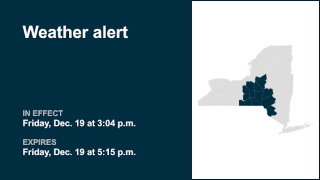 NY weather: Weather alert affecting part of New York early Friday evening