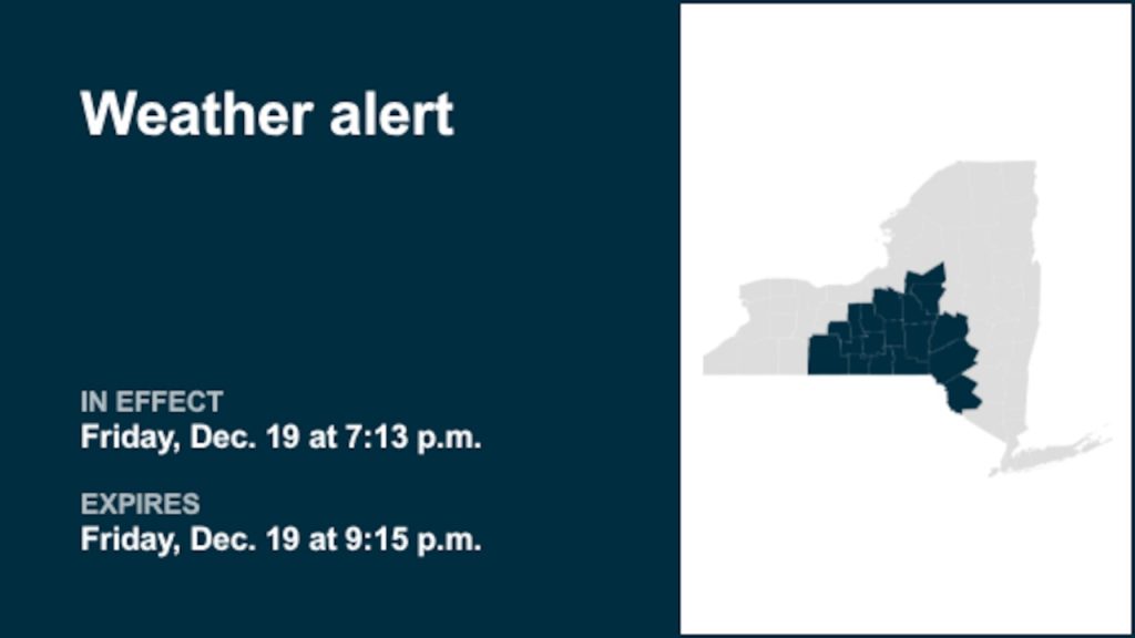NY weather: Weather alert in place for part of New York Friday night