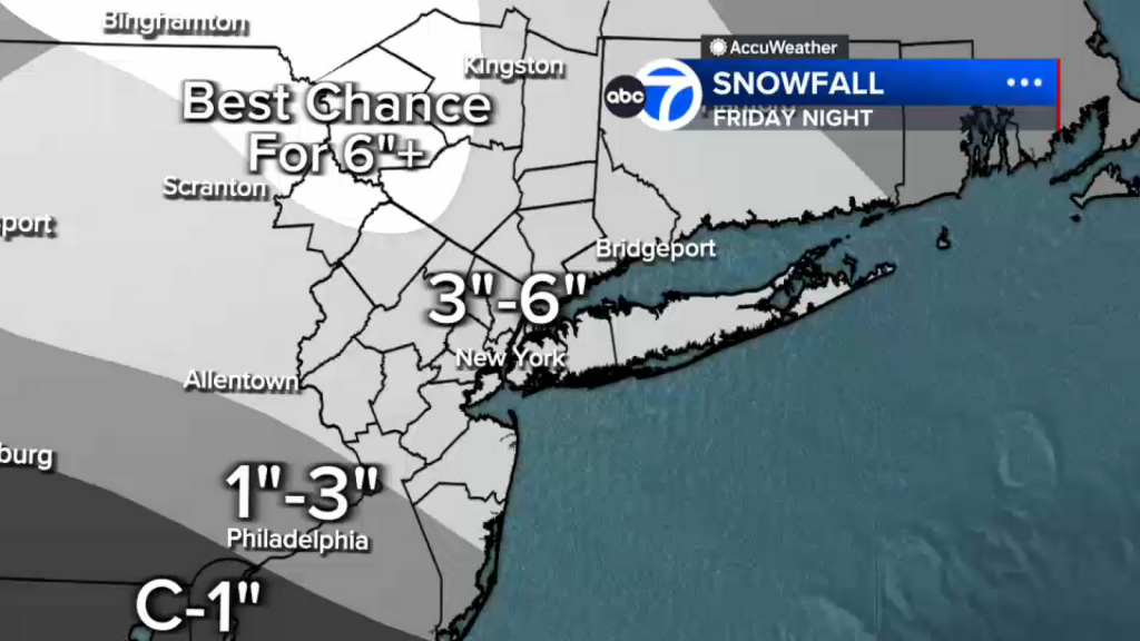 Storm to bring widespread snow, mix across NYC, Tri-State area Friday night into Saturday morning