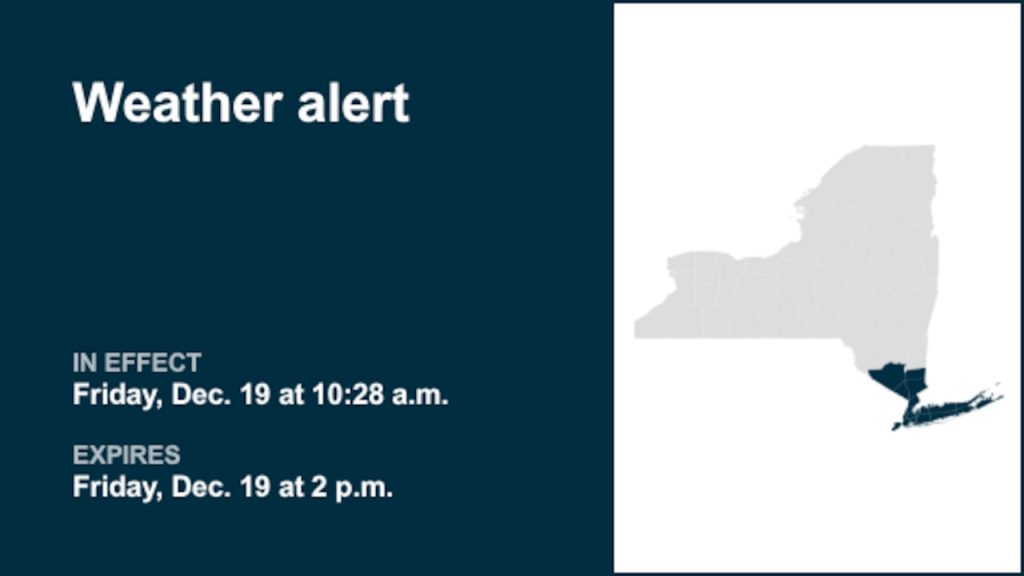 Weather alert for New York until Friday afternoon