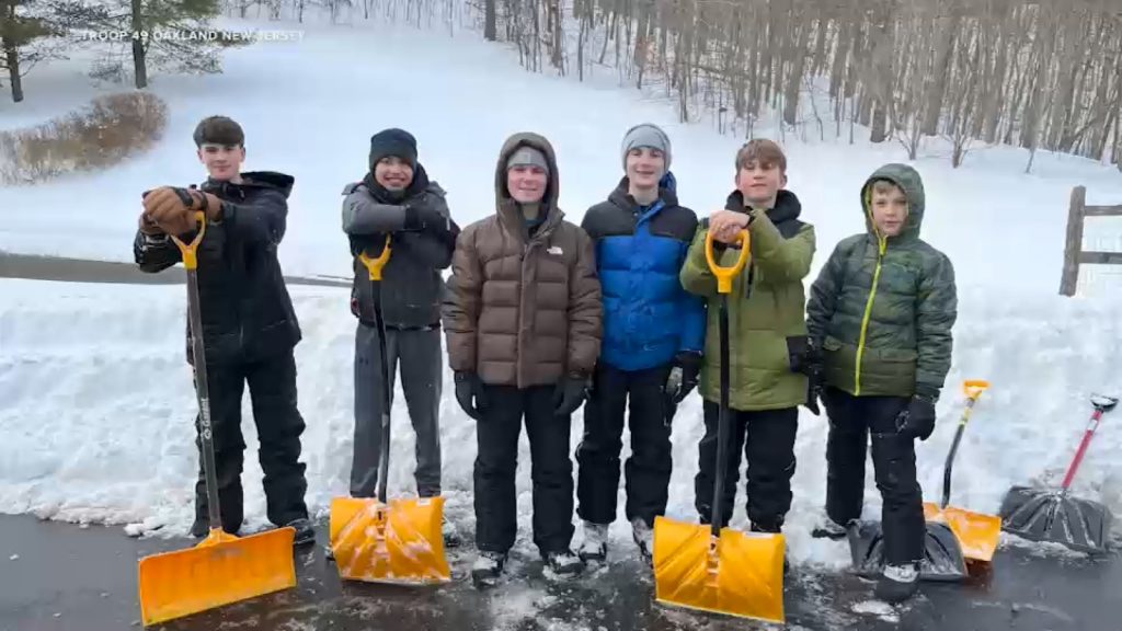 Boy Scout Troop 49 helps homebound seniors in Oakland, NJ clear snow-covered driveways following recent storms Boy Scout Troop 49 helps homebound seniors in Oakland, NJ clear snow-covered driveways following recent storms