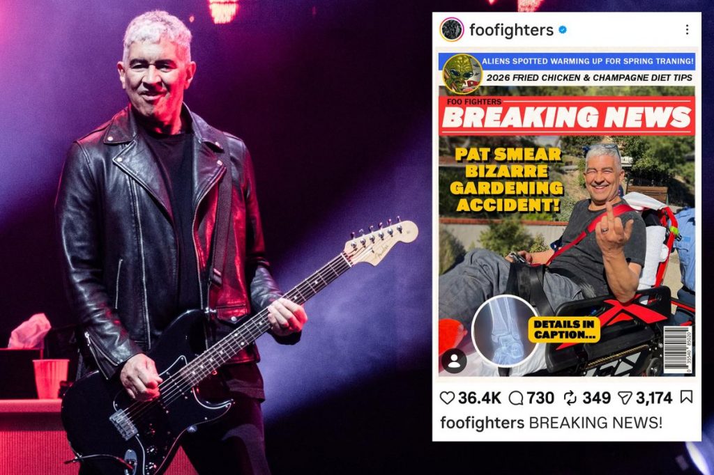 Foo Fighters guitarist Pat Smear suffers ‘bizarre gardening accident’ before tour dates Foo Fighters guitarist Pat Smear suffers 'bizarre gardening accident' before tour dates