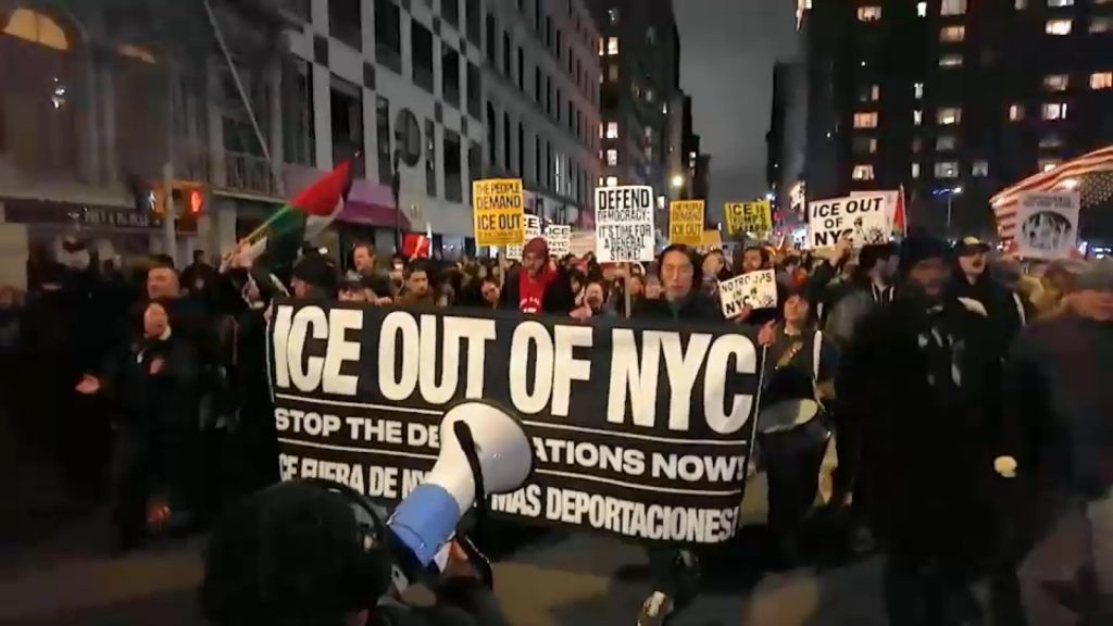 Minneapolis ICE shooting: Protest at Manhattan's Foley Square in response to officer's killing of motorist