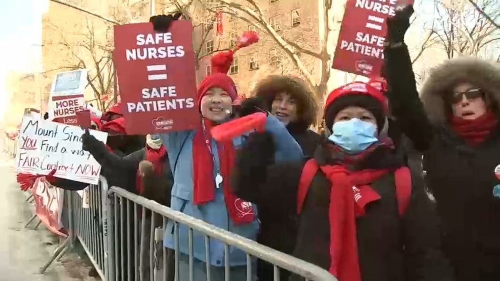 New York City nurses strike: Nurses head to picket lines in bitter cold