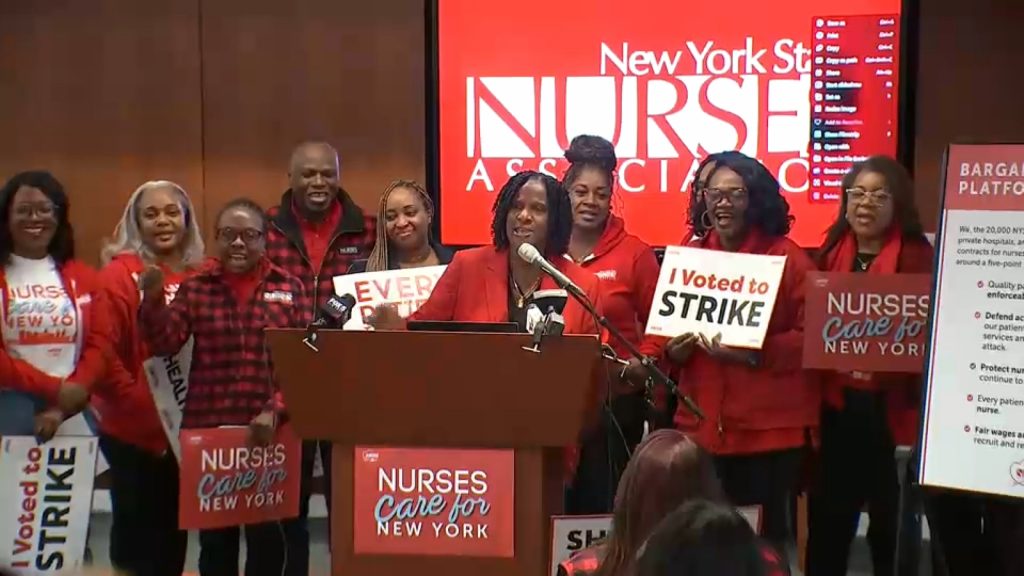Nurses at 15 hospitals in NYC and Long Island deliver 10-day strike notices amid contract negotiations