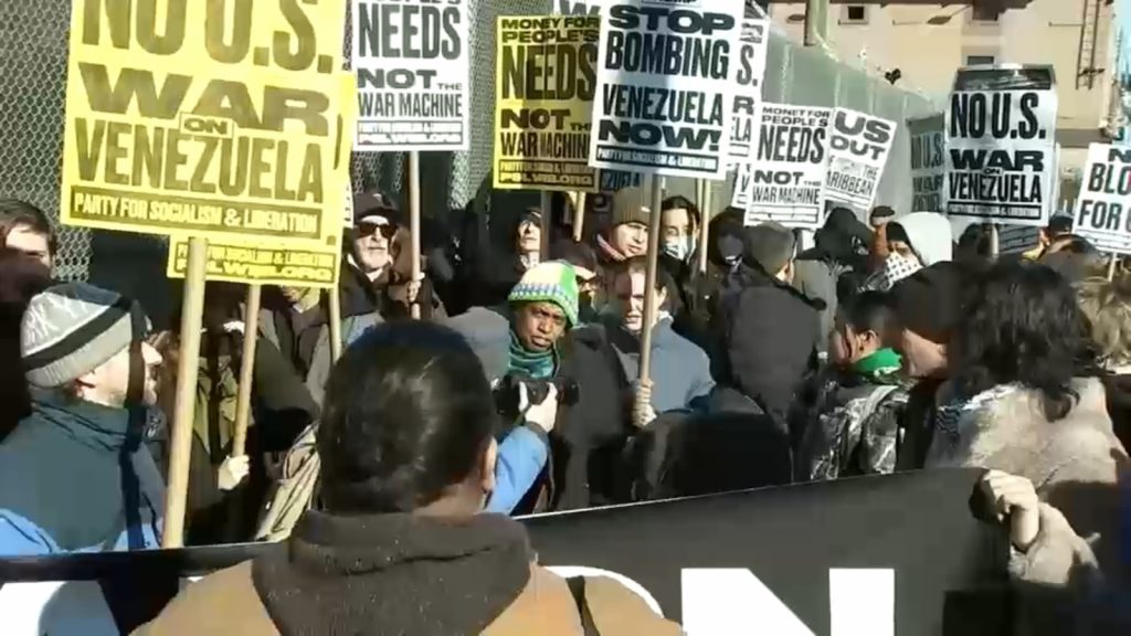 Protests held outside Metropolitan Detention Center in Brooklyn where Venezuelan president Maduro remains locked up