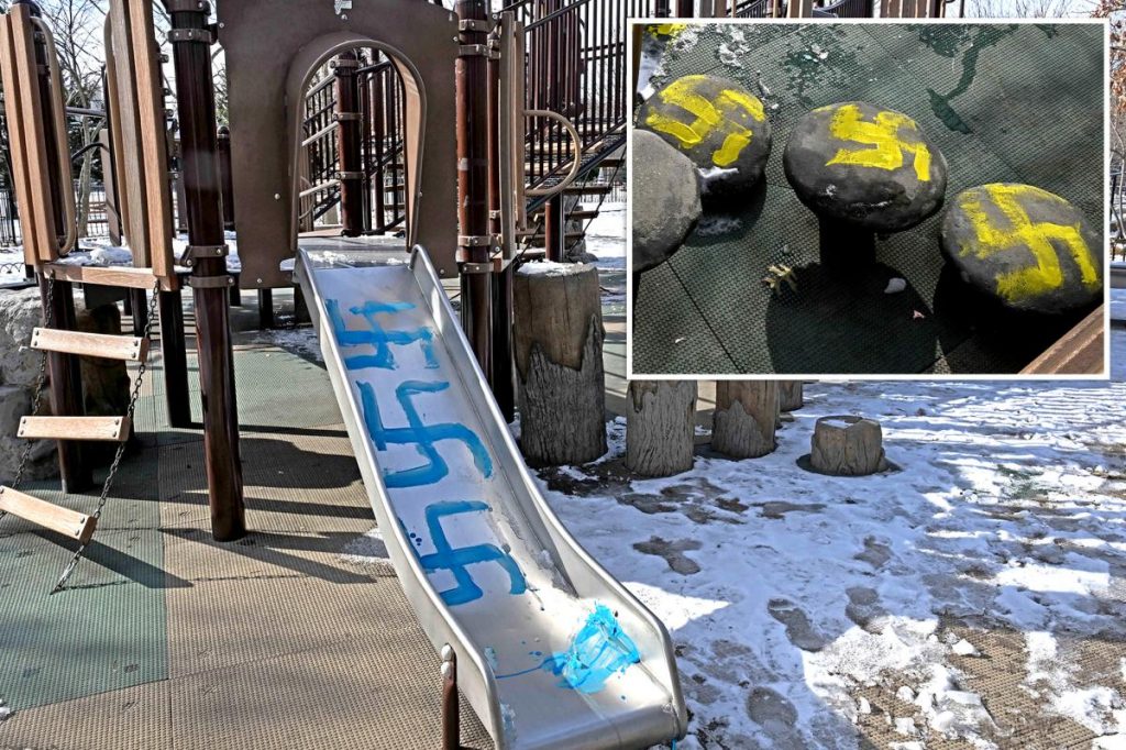 Vile antisemites scrawl swastikas across playground in heavily Jewish NYC neighborhood over two straight days