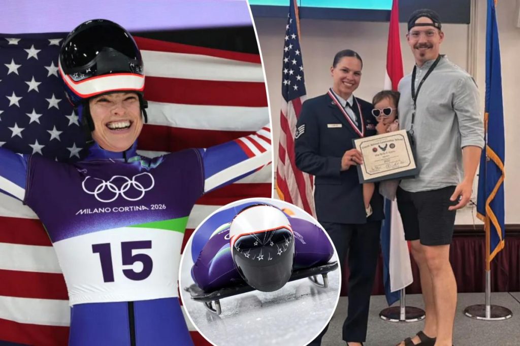Air Force staff sergeant Team USA skeleton racer Kelly Curtis praises America during Winter Olympics