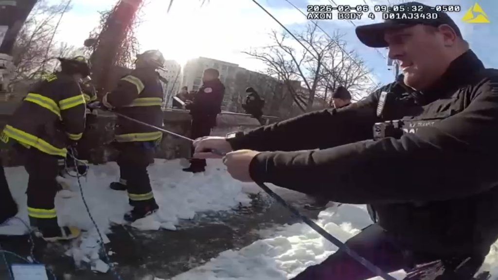 Body camera video shows rescue of man who fell down cliff in Jersey City, Hoboken