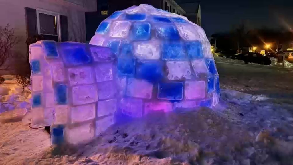 Family builds igloo in their front yard in Howell, New Jersey Family builds igloo in their front yard in Howell, New Jersey