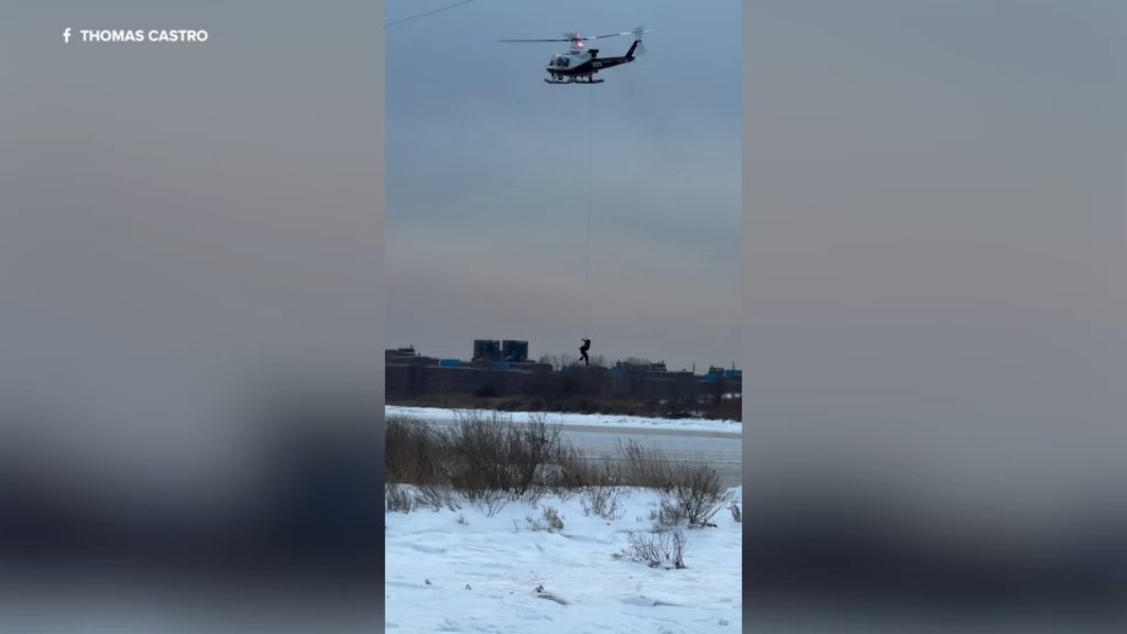 Jamaica Bay ice rescue: 3 people rescued by NYPD helicopter after falling through ice Jamaica Bay ice rescue: 3 people rescued by NYPD helicopter after falling through ice