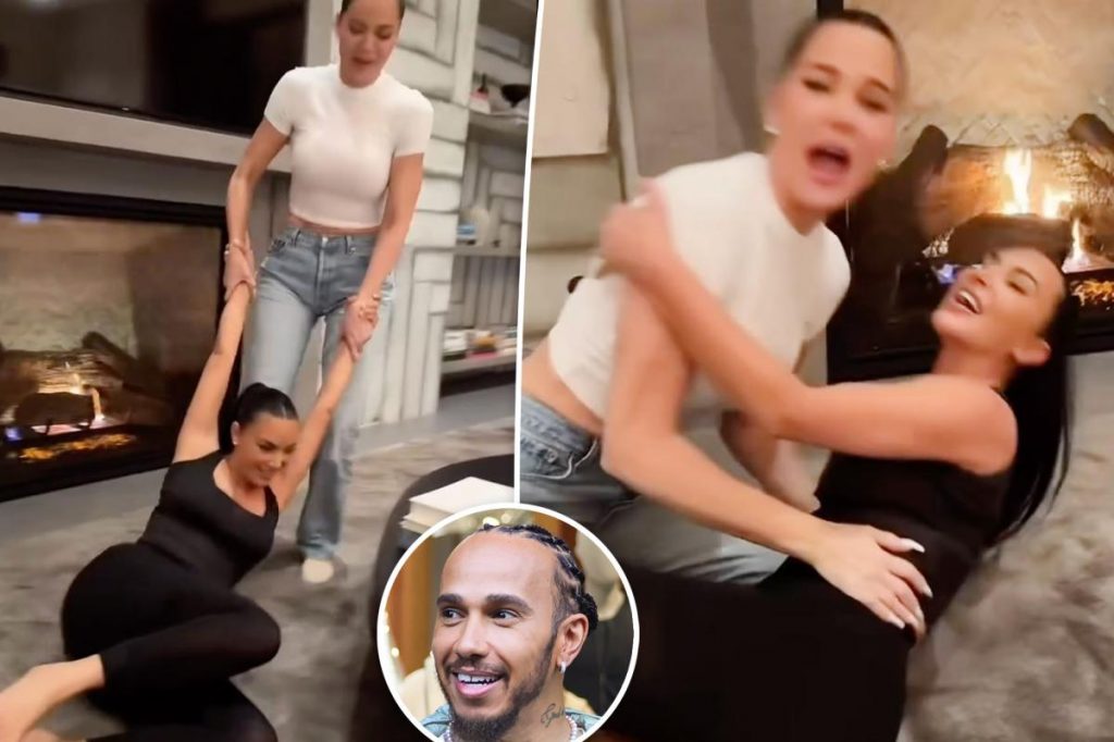 Lewis Hamilton hangs out with Kim Kardashian and sisters as romance heats up Lewis Hamilton hangs out with Kim Kardashian and sisters as romance heats up