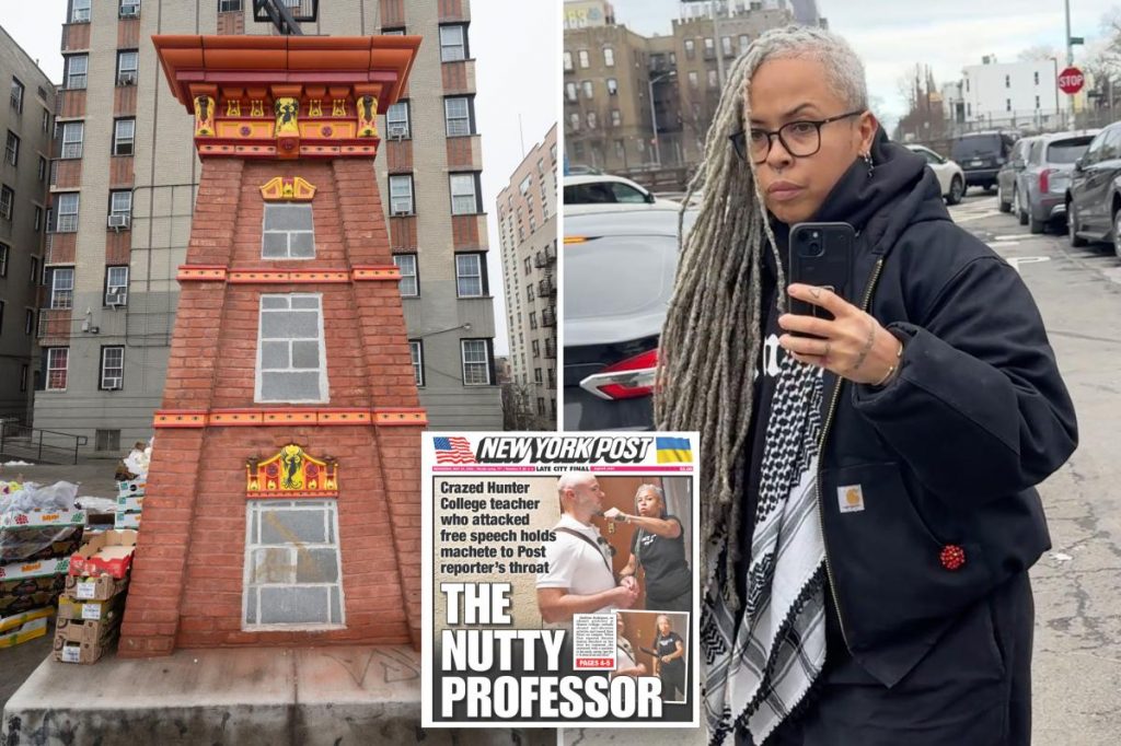Nutty professor who held machete to Post reporter’s neck rambles in defense of her $407K taxpayer-funded art installation