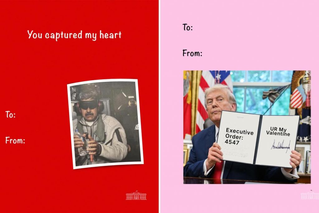 White House unveils cheeky Valentine’s Day cards featuring Maduro, Rubio and the shutdown sombrero