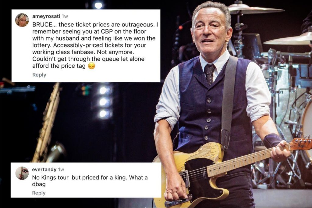 Bruce Springsteen fans outraged over his up to $3K tour tickets
