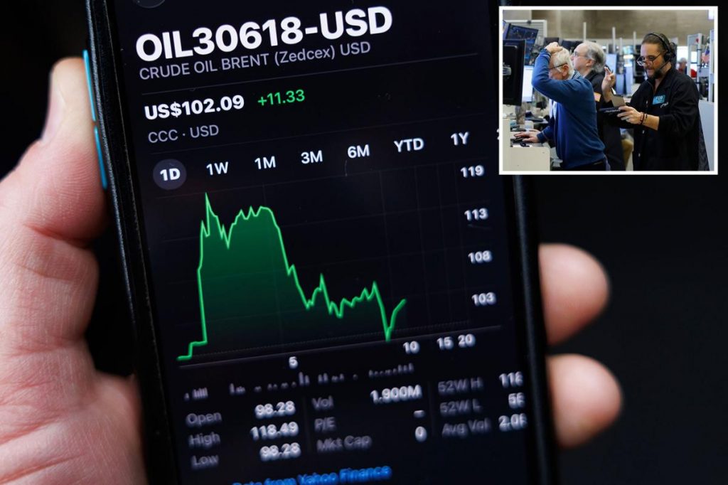 Dow futures tumble 600 points as oil soars past $100 a barrel Dow futures tumble 600 points as oil soars past $100 a barrel