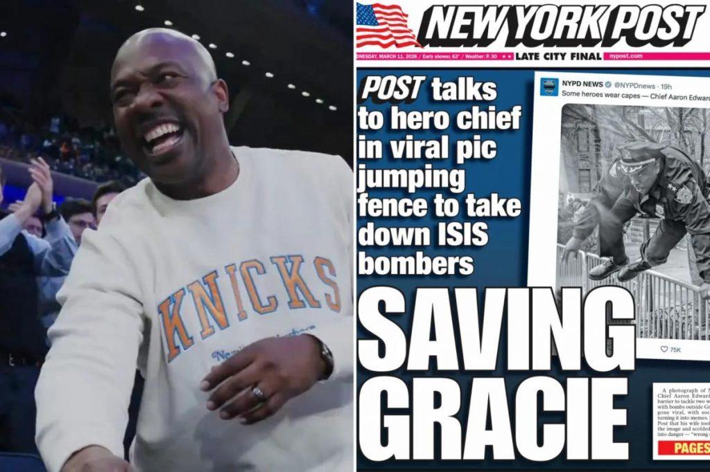 NYPD chief Aaron Edwards, who hopped fence to tackle NYC bomber, gets MSG standing ovation