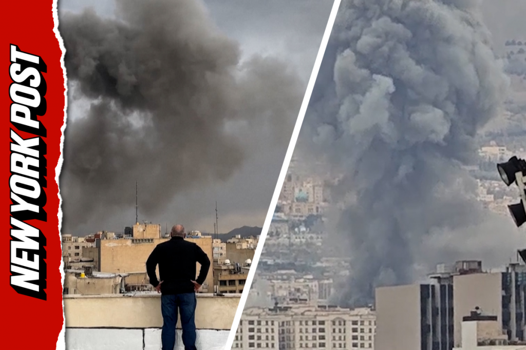 Plumes of smoke in Iran during fresh wave of attacks (Video)