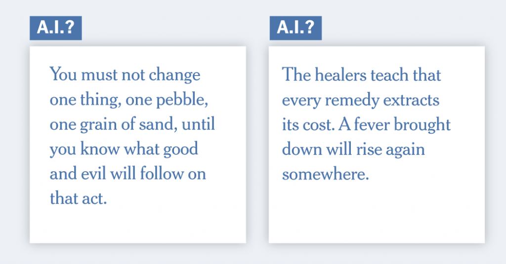 Who’s a Better Writer: A.I. or Humans? Take Our Quiz.