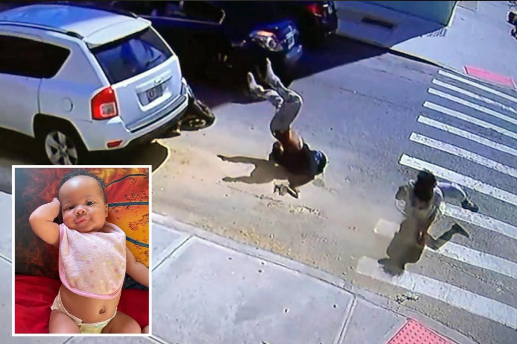 Video shows fleeing NYC suspects crash moped after baby killed by stray bullet