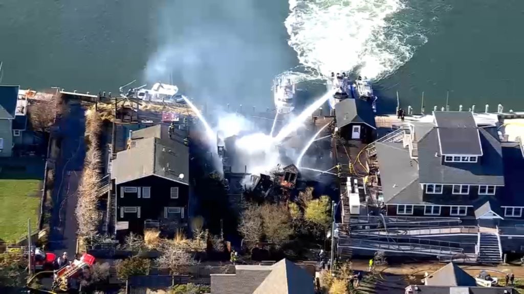 Waterfront home in Ocean Beach, Fire Island completely destroyed in fire