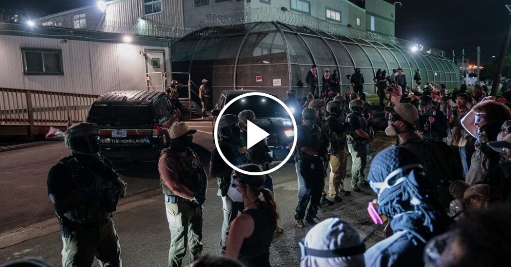 Protesters Clash with Federal Agents Outside ICE Detention Center in New Jersey