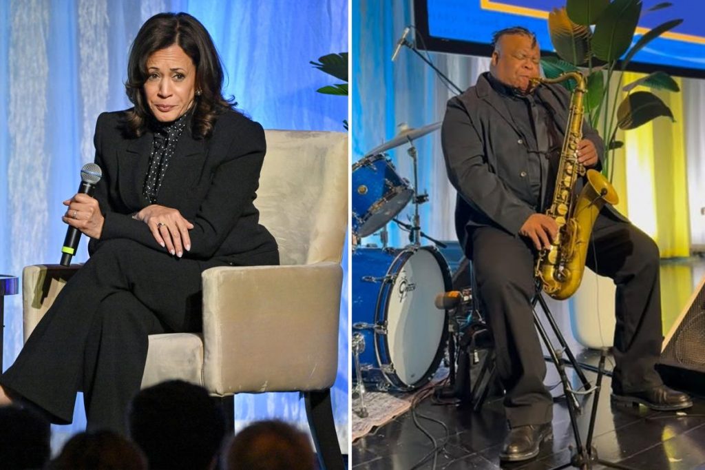 Saxophonist falls asleep onstage during Kamala Harris awards dinner anti-Trump rant