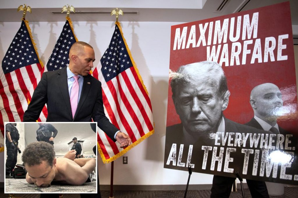 Trump demands Hakeem Jeffries be charged with inciting violence with 'maximum warfare' rhetoric