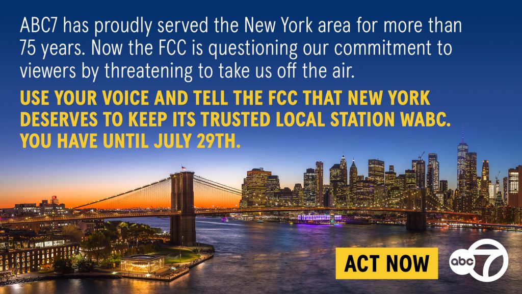 Tell the FCC to Keep WABC-TV on the Air! Tell the FCC to Keep WABC-TV on the Air!