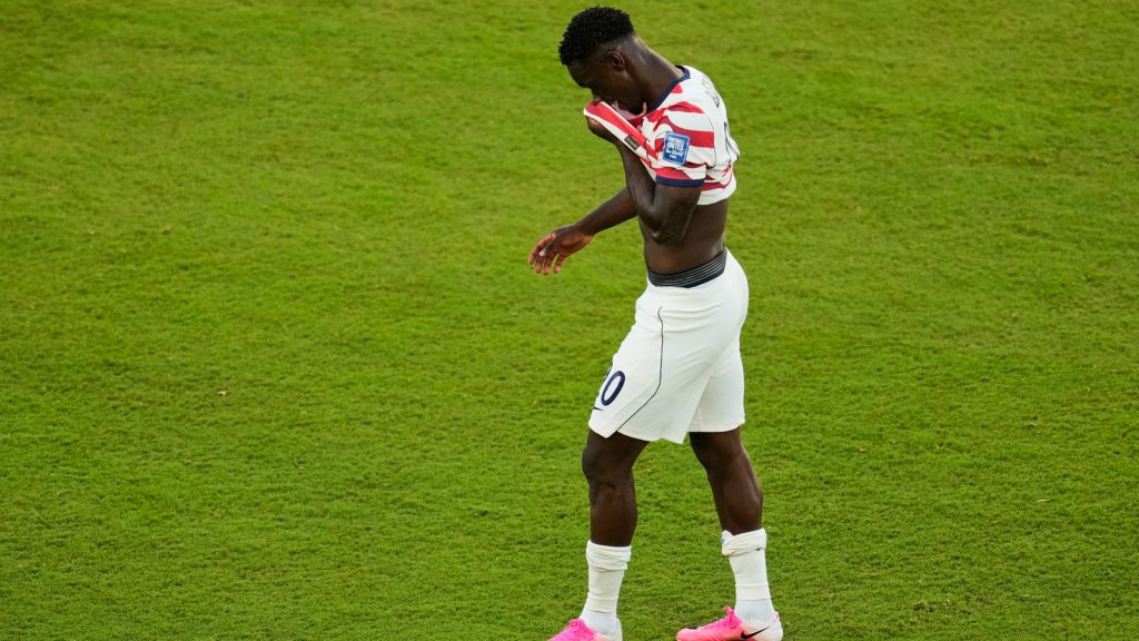 Folarin Balogun red card: Can Balogun play against Belgium? Ban suspended by FIFA, allowing US forward to play in World Cup game Folarin Balogun red card: Can Balogun play against Belgium? Ban suspended by FIFA, allowing US forward to play in World Cup game