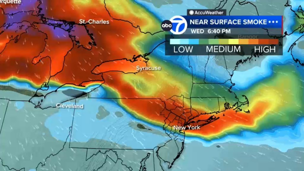 NYC Air Quality Advisory in effect for New York and NJ due to Canadian wildfire smoke