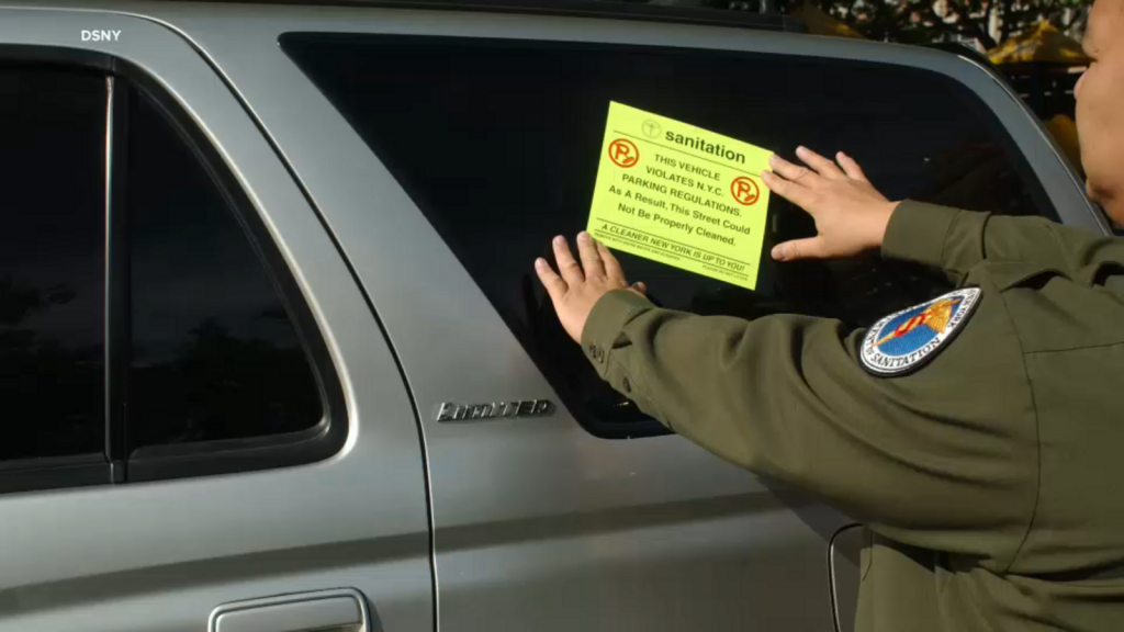 New York City drivers who ignore alternate-side parking rules could soon get a sticker courtesy of DSNY New York City drivers who ignore alternate-side parking rules could soon get a sticker courtesy of DSNY